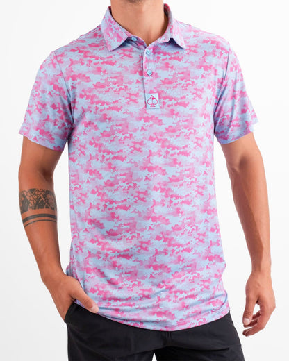 Pink Hex Camo Polo Shirt - XL image