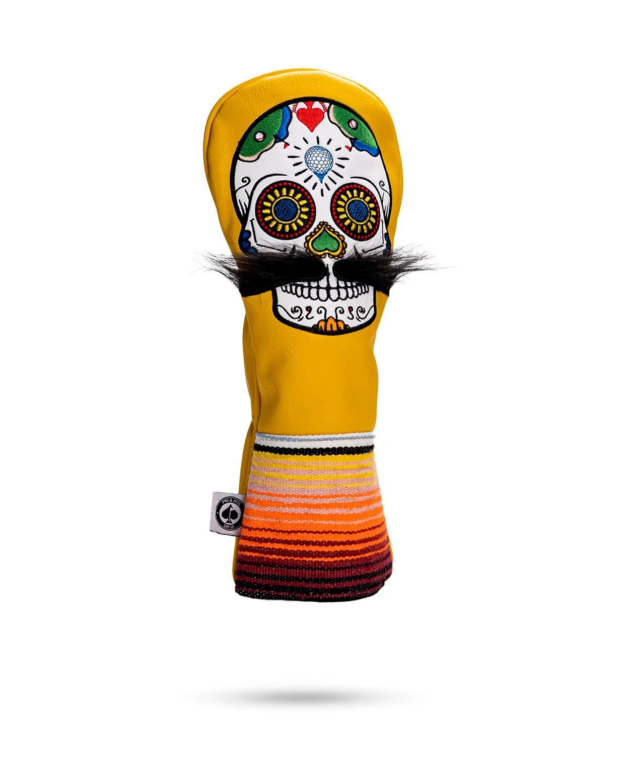 Mustache Sugar Skull - Fairway Cover - Yellow image