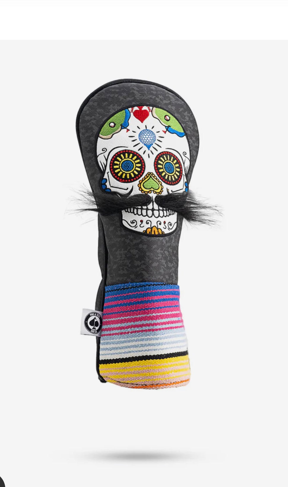 Mustache sugar skull grey Camo fairway cover image 0