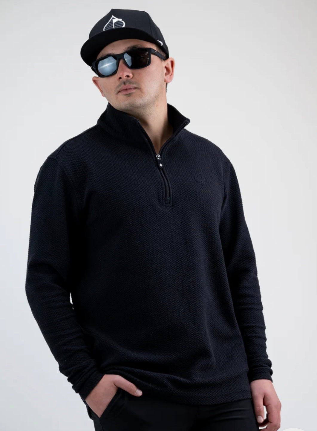 Player preferred waffle knit pullover black - Black, M image