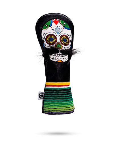 Mustache Sugar Skull - Fairway Cover - Black image