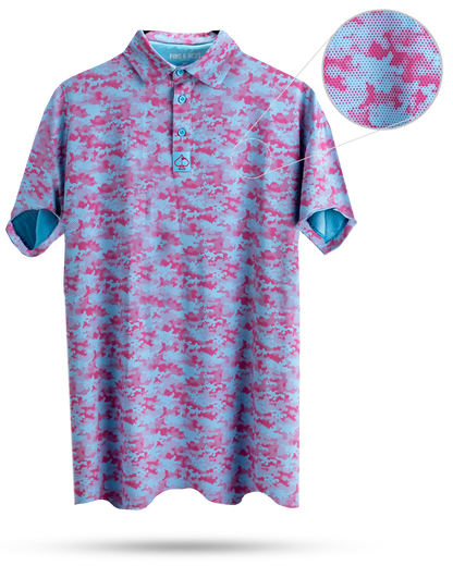 Pink Hex Camo Polo Shirt image 2